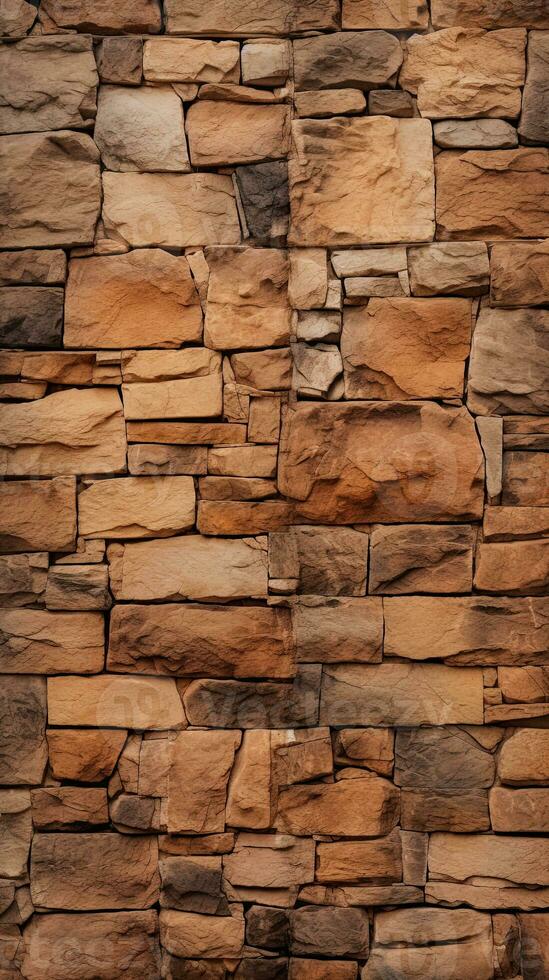 Brown stone wall texture background. ai generated photo