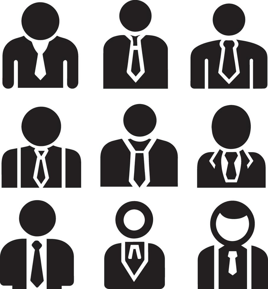 Business man vector icon pack illustration