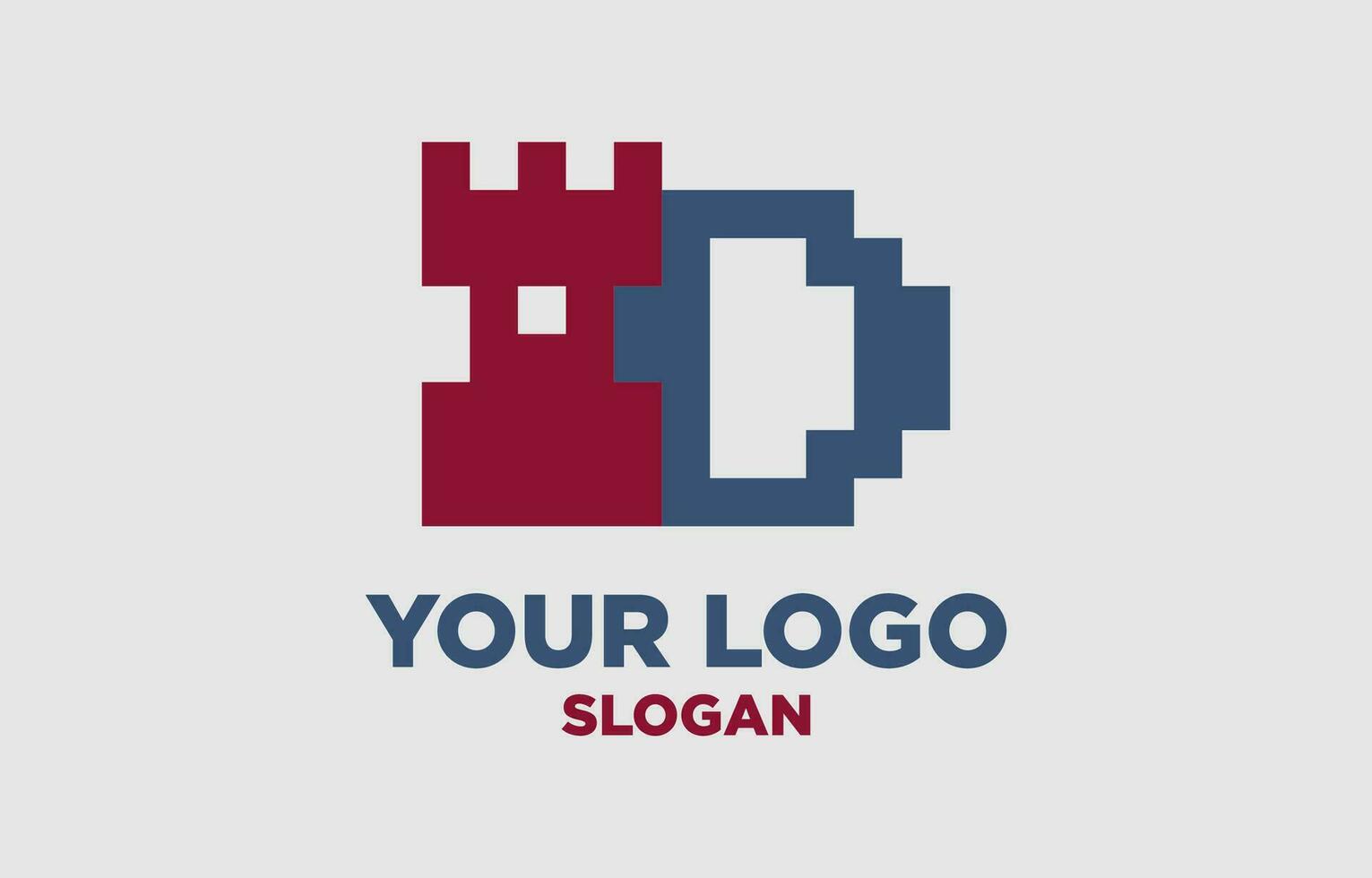 letter D kingdom digital style vector logo design