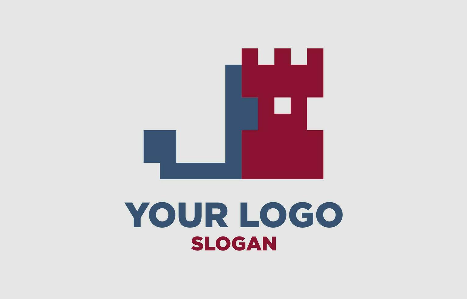 letter J kingdom digital style vector logo design