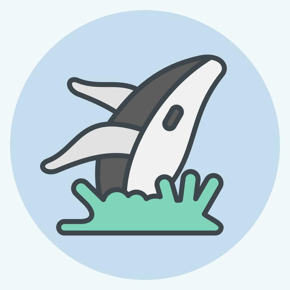 Icon Whale. related to Alaska symbol. color mate style. simple design editable. simple illustration vector