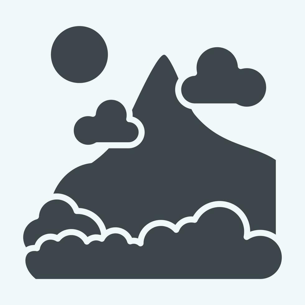 Icon Mountain. related to Alaska symbol. glyph style. simple design editable. simple illustration vector