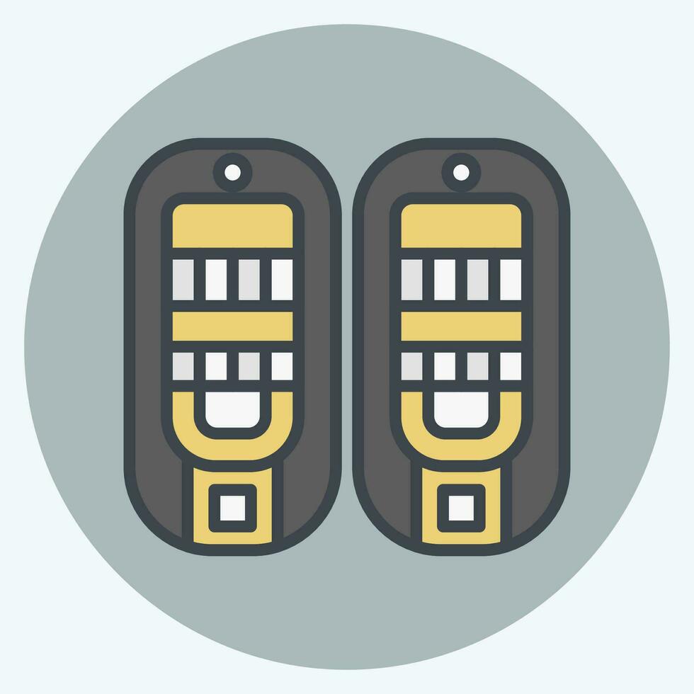 Icon Snowshoes. related to Alaska symbol. color mate style. simple design editable. simple illustration vector