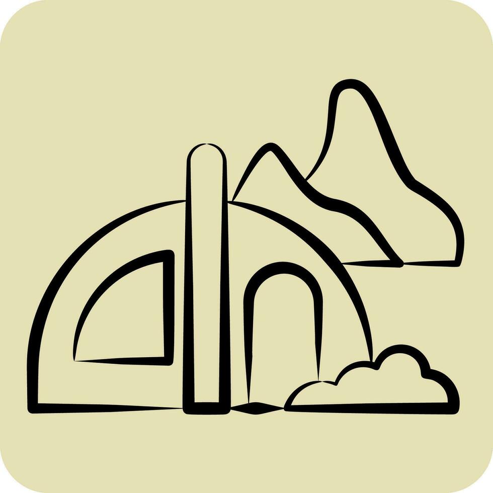 icono cámping. relacionado a Alaska símbolo. mano dibujado estilo. sencillo diseño editable. sencillo ilustración vector