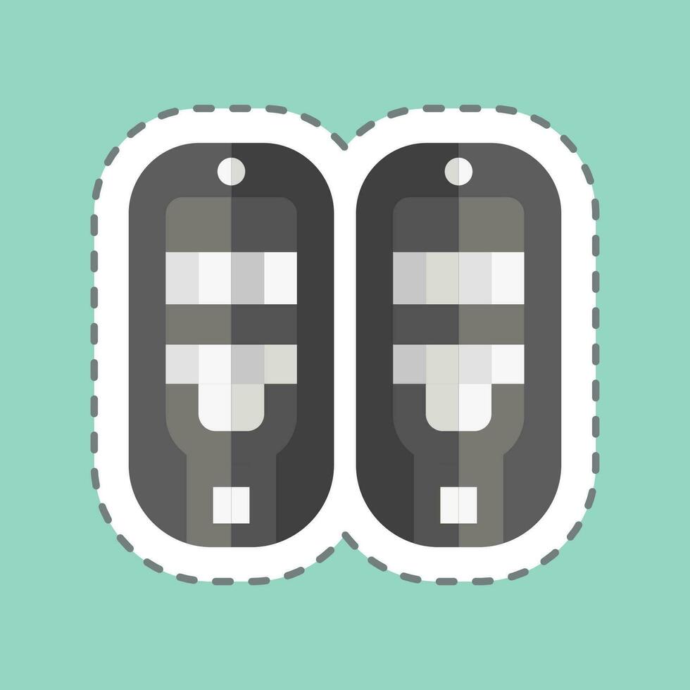 Sticker line cut Snowshoes. related to Alaska symbol. simple design editable. simple illustration vector