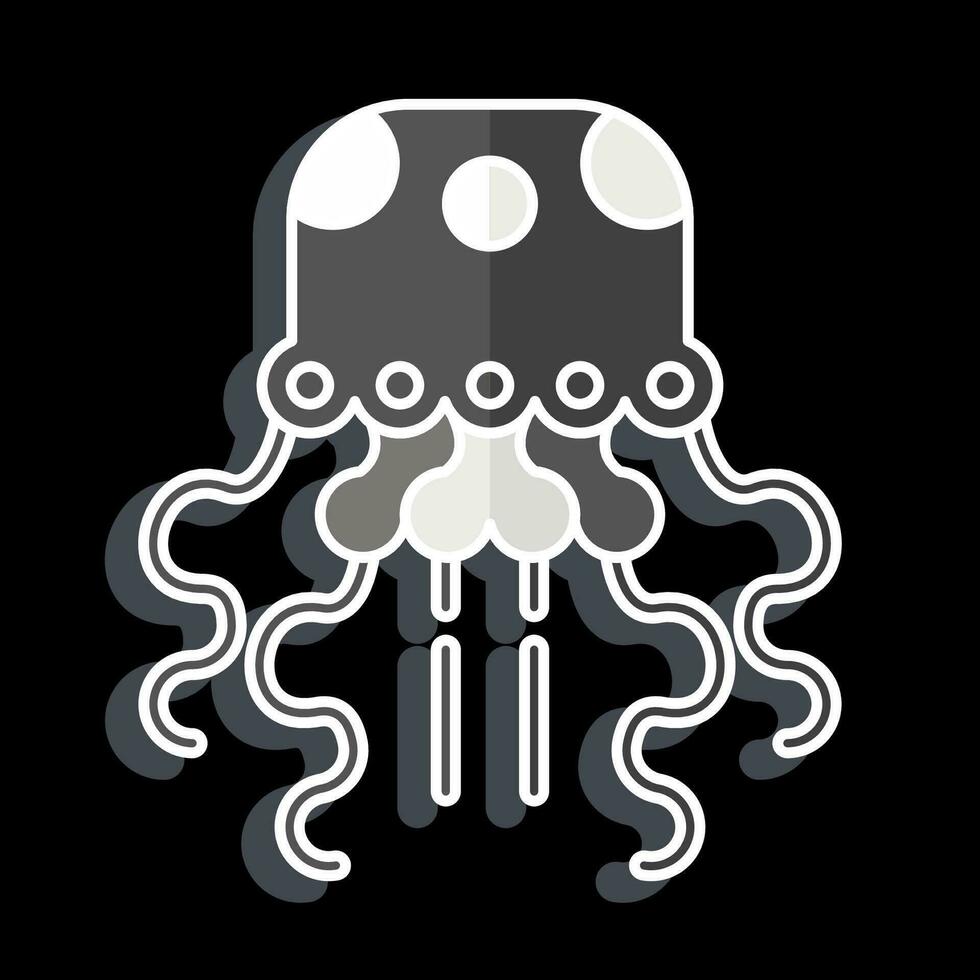 Icon Jellyfish. related to Alaska symbol. glossy style. simple design editable. simple illustration vector