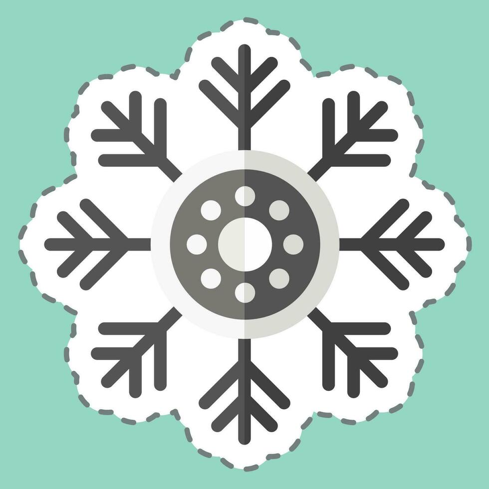 Sticker line cut Snowlakes. related to Alaska symbol. simple design editable. simple illustration vector