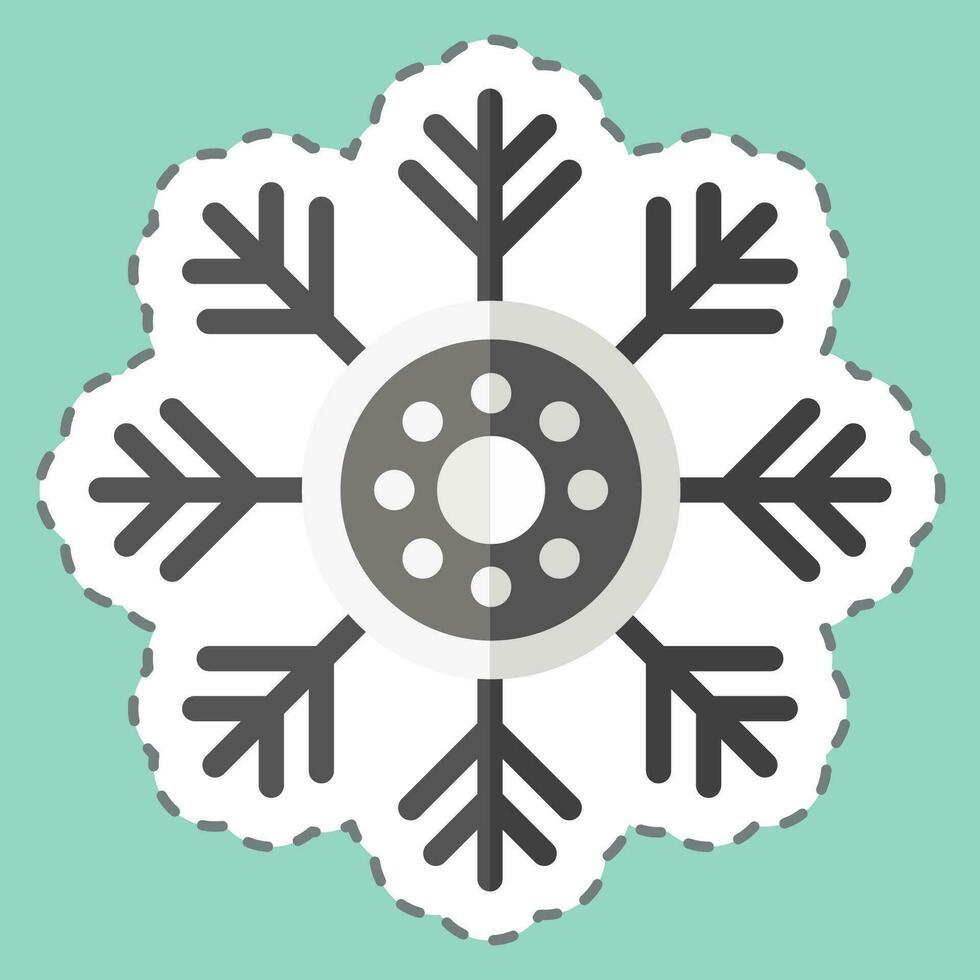 Sticker line cut Snowlakes. related to Alaska symbol. simple design editable. simple illustration vector