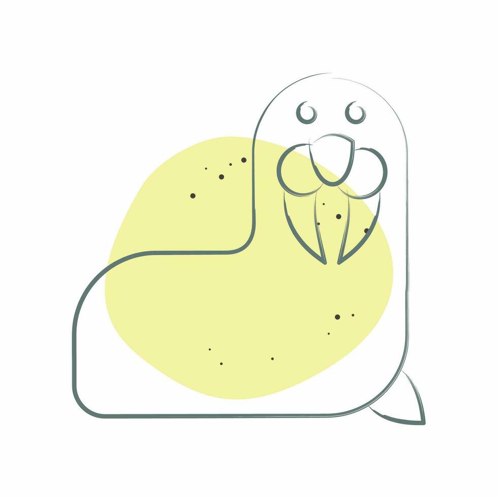 Icon Walrus. related to Alaska symbol. Color Spot Style. simple design editable. simple illustration vector