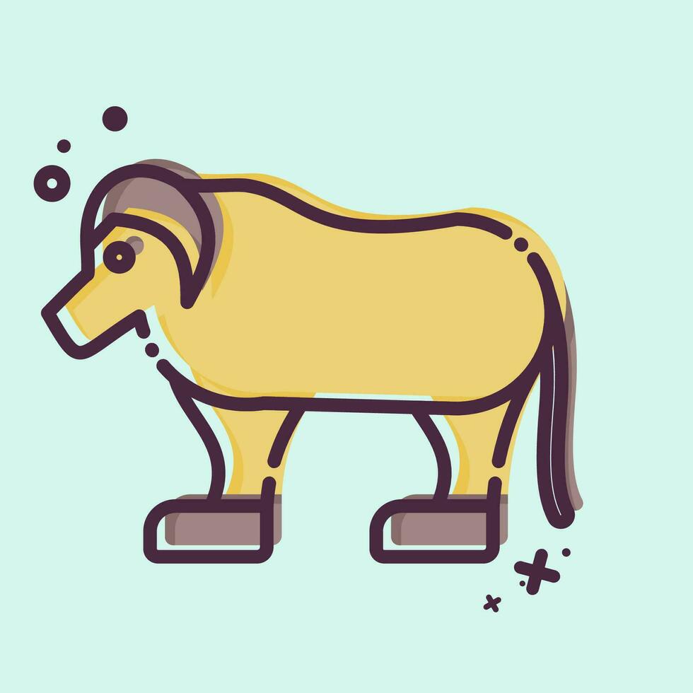 Icon Qiviut. related to Alaska symbol. MBE style. simple design editable. simple illustration vector