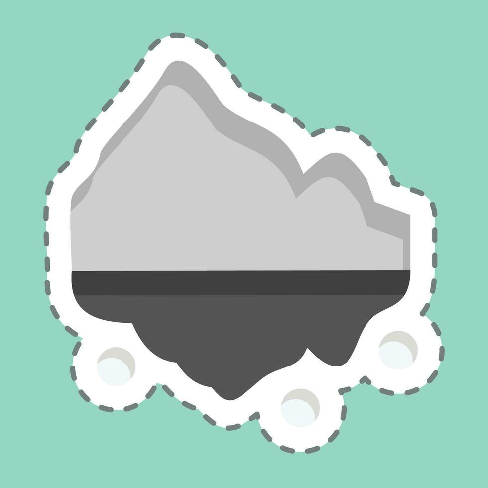 Sticker line cut Iceberg. related to Alaska symbol. simple design editable. simple illustration vector