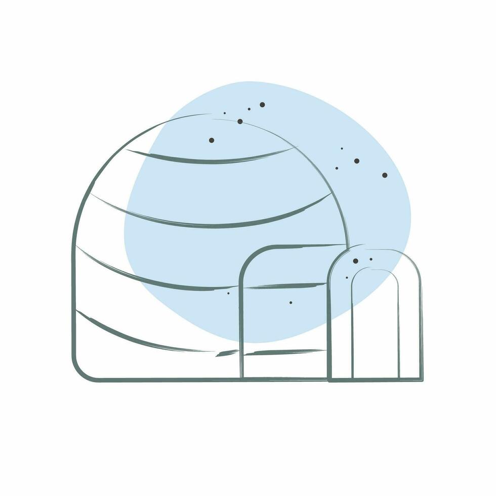 Icon Igloo. related to Alaska symbol. Color Spot Style. simple design editable. simple illustration vector