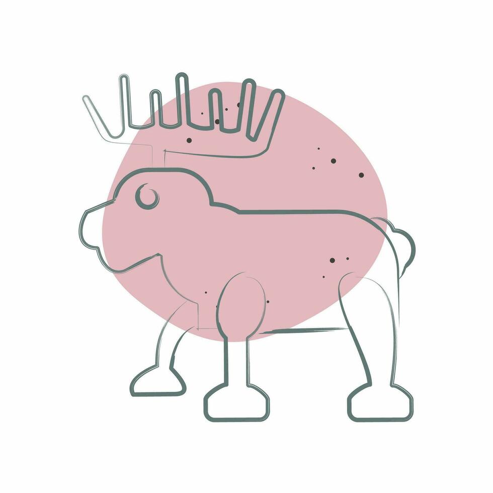 Icon Moose. related to Alaska symbol. Color Spot Style. simple design editable. simple illustration vector