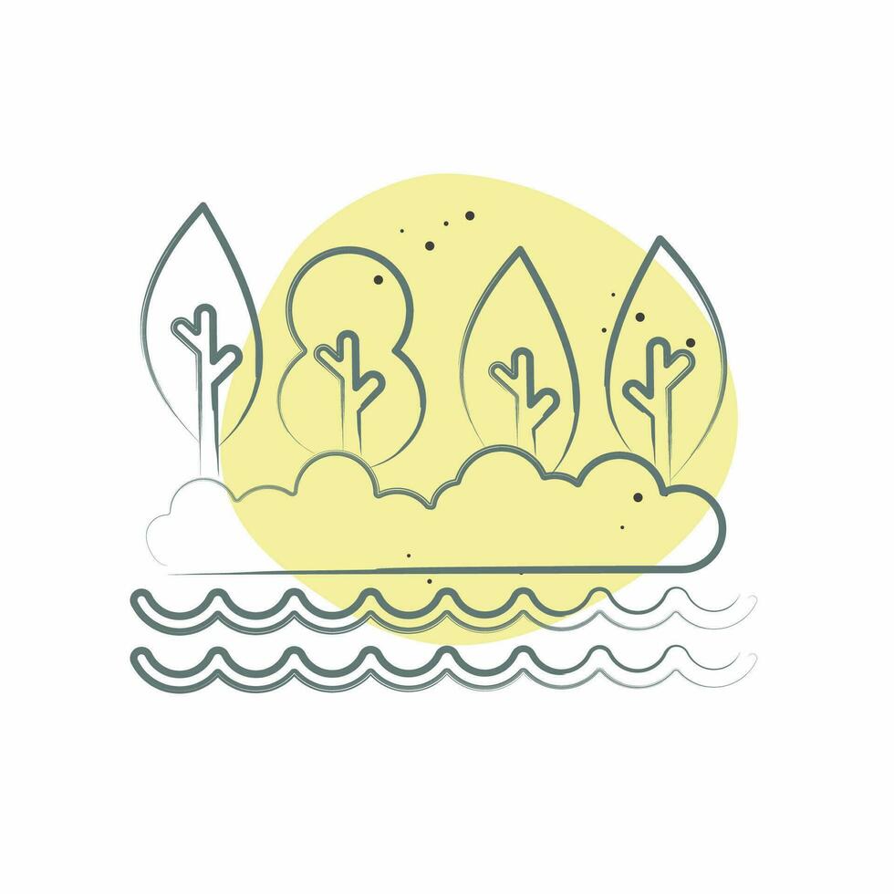 Icon Lake. related to Alaska symbol. Color Spot Style. simple design ...