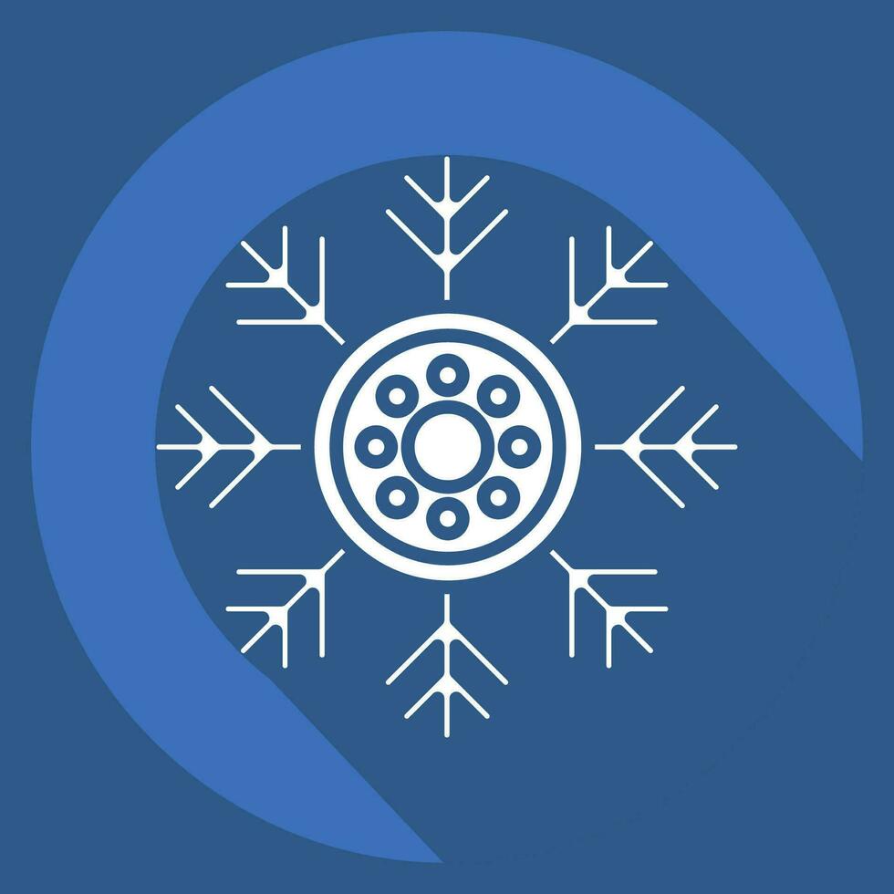 Icon Snowlakes. related to Alaska symbol. long shadow style. simple design editable. simple illustration vector