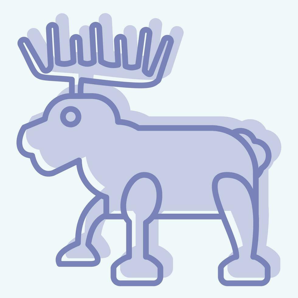 Icon Moose. related to Alaska symbol. two tone style. simple design editable. simple illustration vector