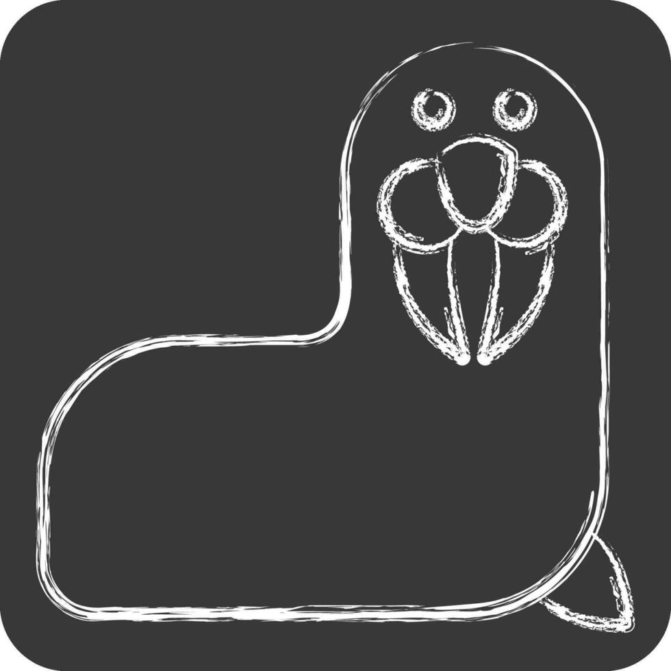 Icon Walrus. related to Alaska symbol. chalk Style. simple design editable. simple illustration vector