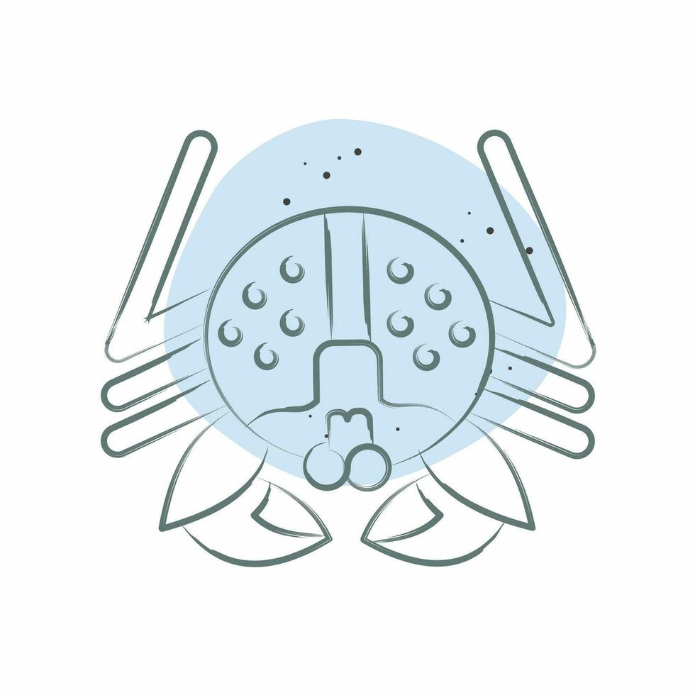 Icon Alaskan King Crab. related to Alaska symbol. Color Spot Style. simple design editable. simple illustration vector