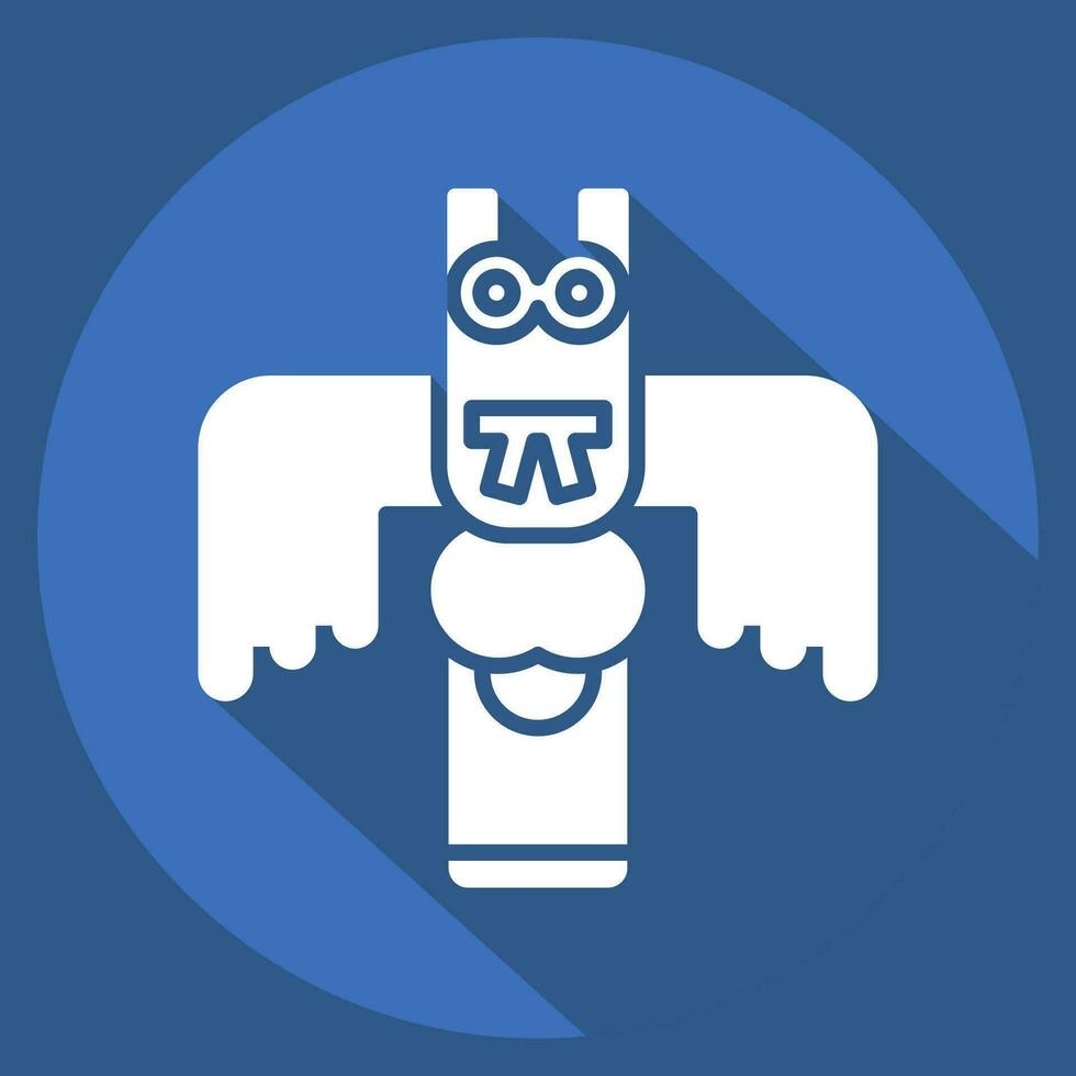 Icon Totem. related to Alaska symbol. long shadow style. simple design editable. simple illustration vector