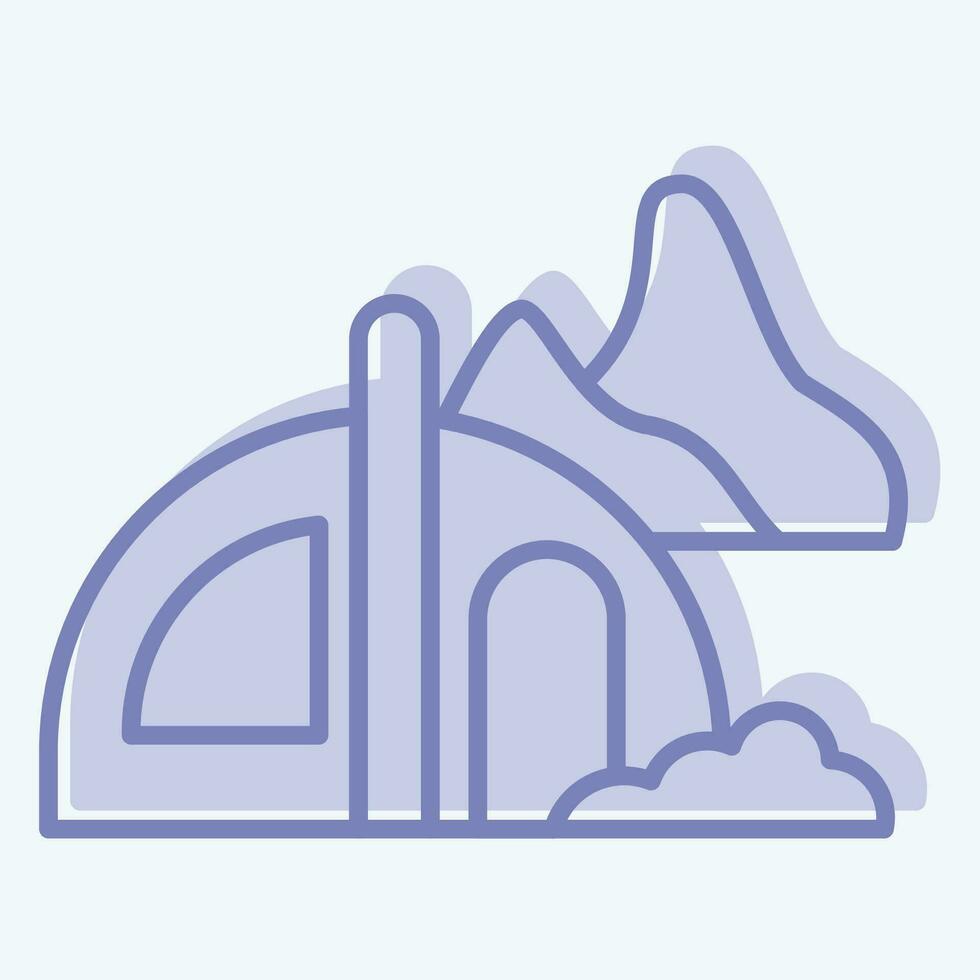 Icon Camping. related to Alaska symbol. two tone style. simple design editable. simple illustration vector