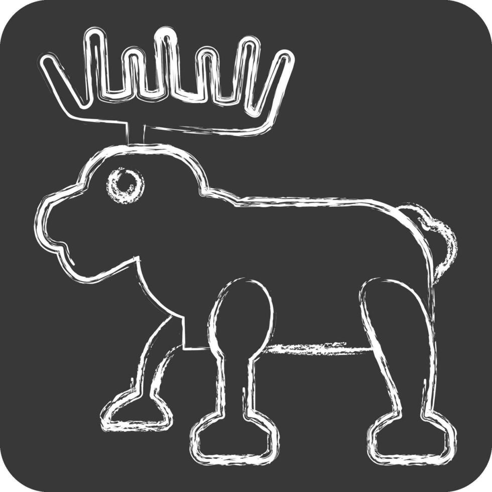 Icon Moose. related to Alaska symbol. chalk Style. simple design editable. simple illustration vector