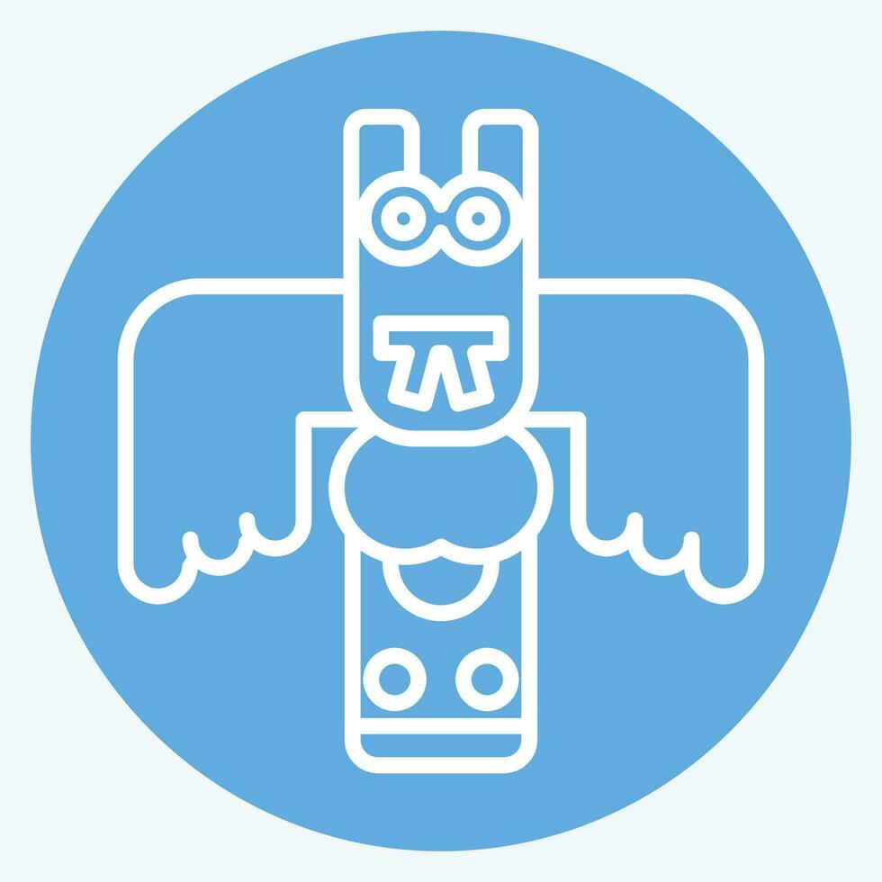 Icon Totem. related to Alaska symbol. blue eyes style. simple design editable. simple illustration vector