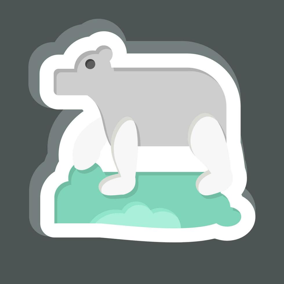 Sticker Polar Bear. related to Alaska symbol. simple design editable. simple illustration vector