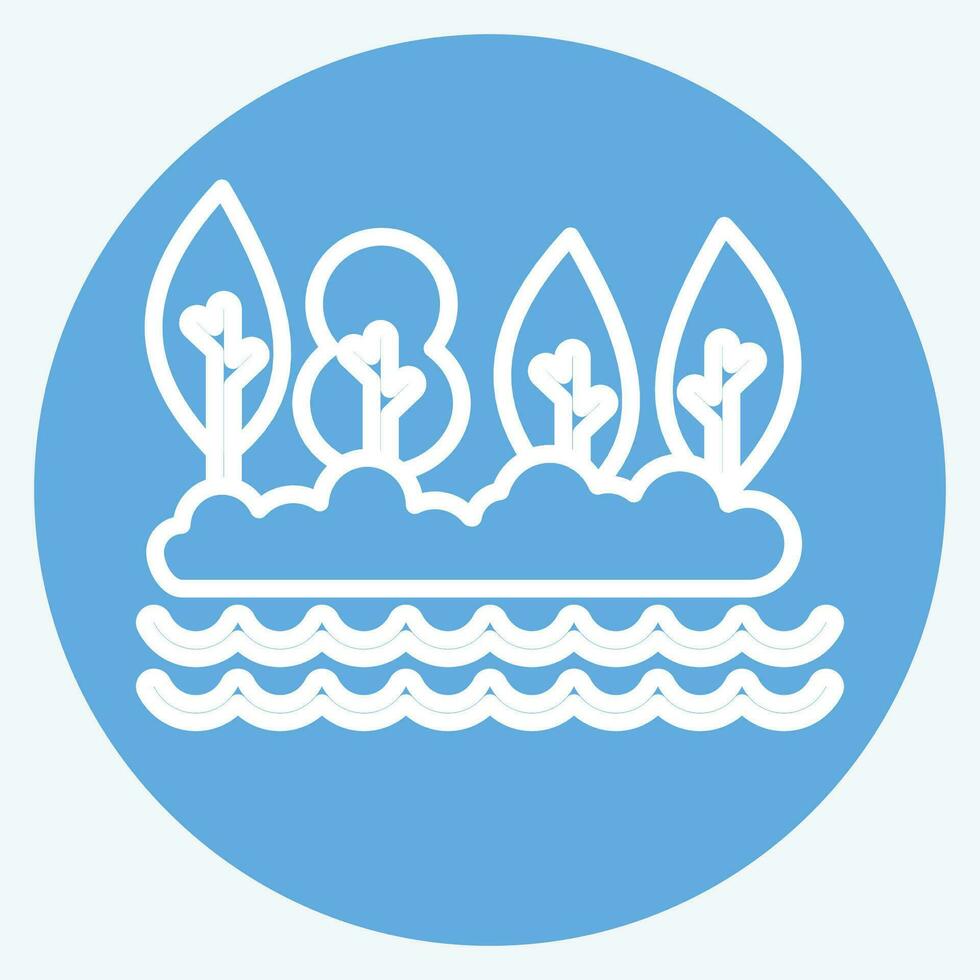 Icon Lake. related to Alaska symbol. blue eyes style. simple design editable. simple illustration vector