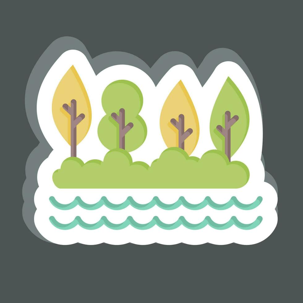 Sticker Lake. related to Alaska symbol. simple design editable. simple illustration vector