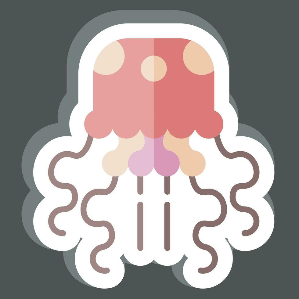 Sticker Jellyfish. related to Alaska symbol. simple design editable. simple illustration vector