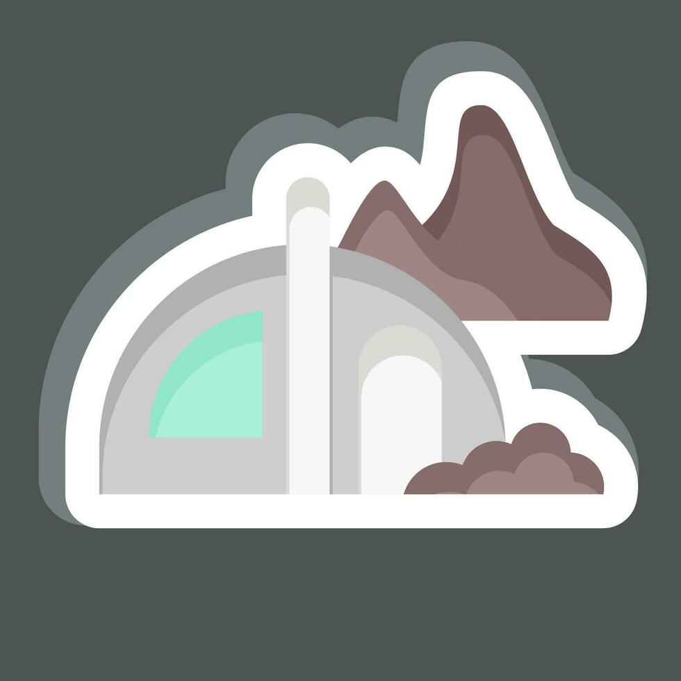 Sticker Camping. related to Alaska symbol. simple design editable. simple illustration vector