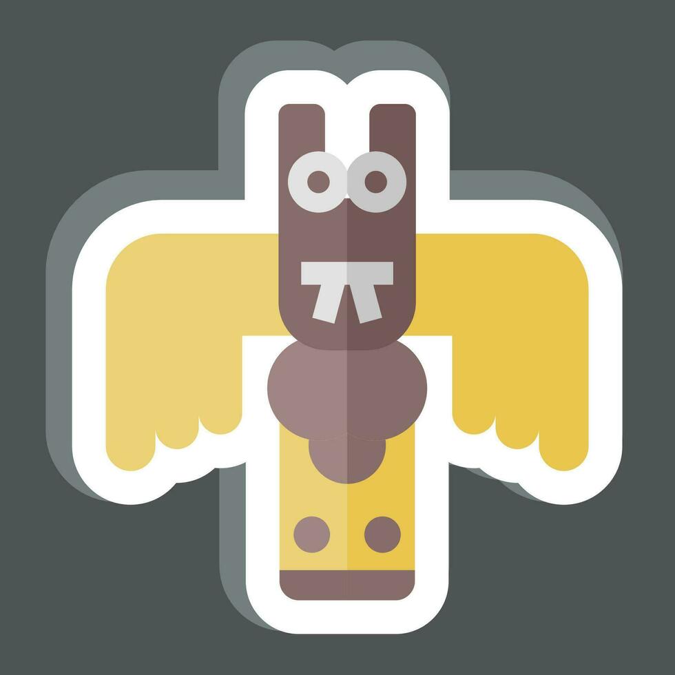 Sticker Totem. related to Alaska symbol. simple design editable. simple illustration vector