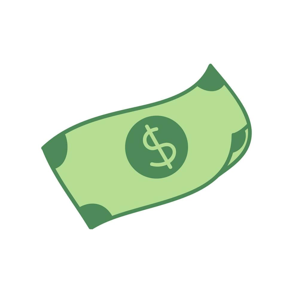 Money flat illustration. Dollars and gold coins stack. Wealth and banking icon. Isolated on white background. vector