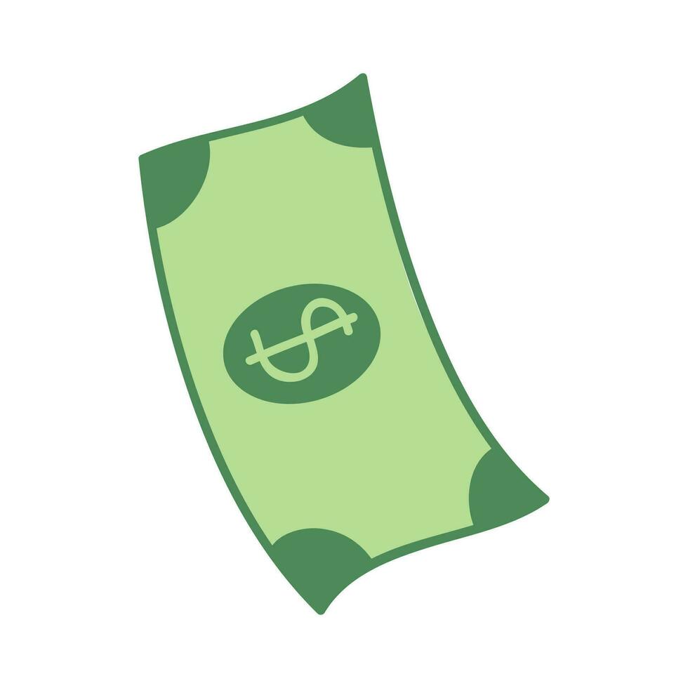 Money flat illustration. Dollars and gold coins stack. Wealth and banking icon. Isolated on white background. vector
