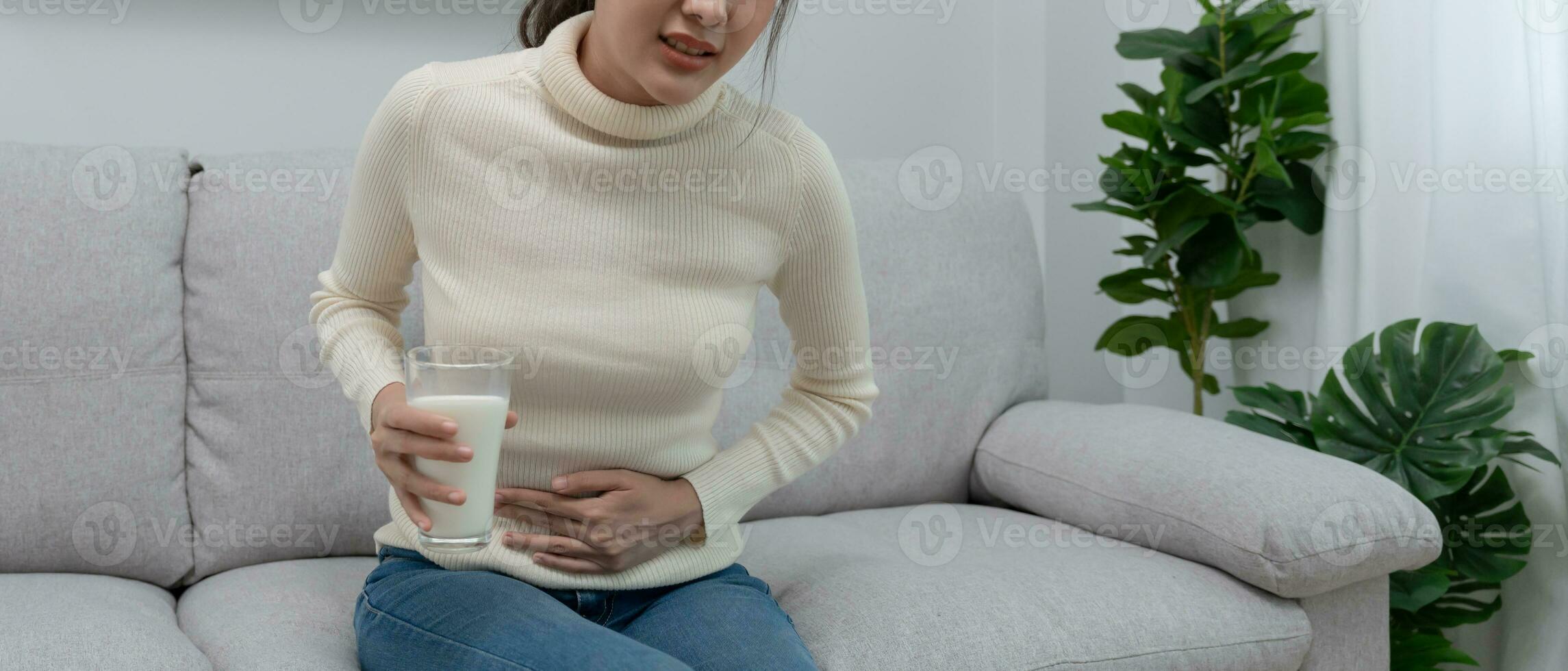 Milk allergens, Sick sad unhealthy ill allergic woman, runny stuffy