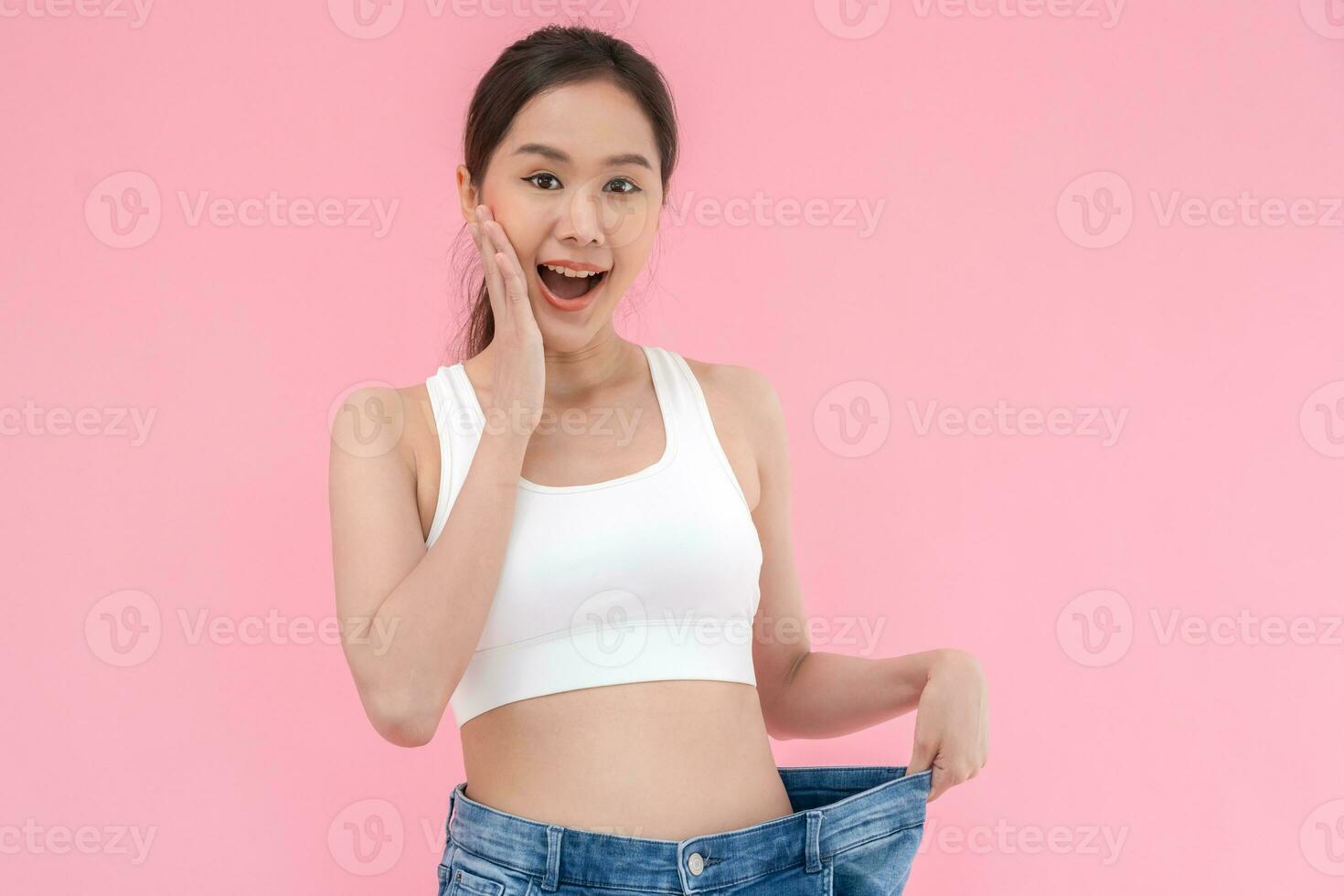 Diet and dieting. Beauty slim female body use tape measure. Woman in  exercise clothes achieves weight loss goal for healthy life, crazy about  thinness, thin waist, nutritionist. Fitness 25025259 Stock Photo at