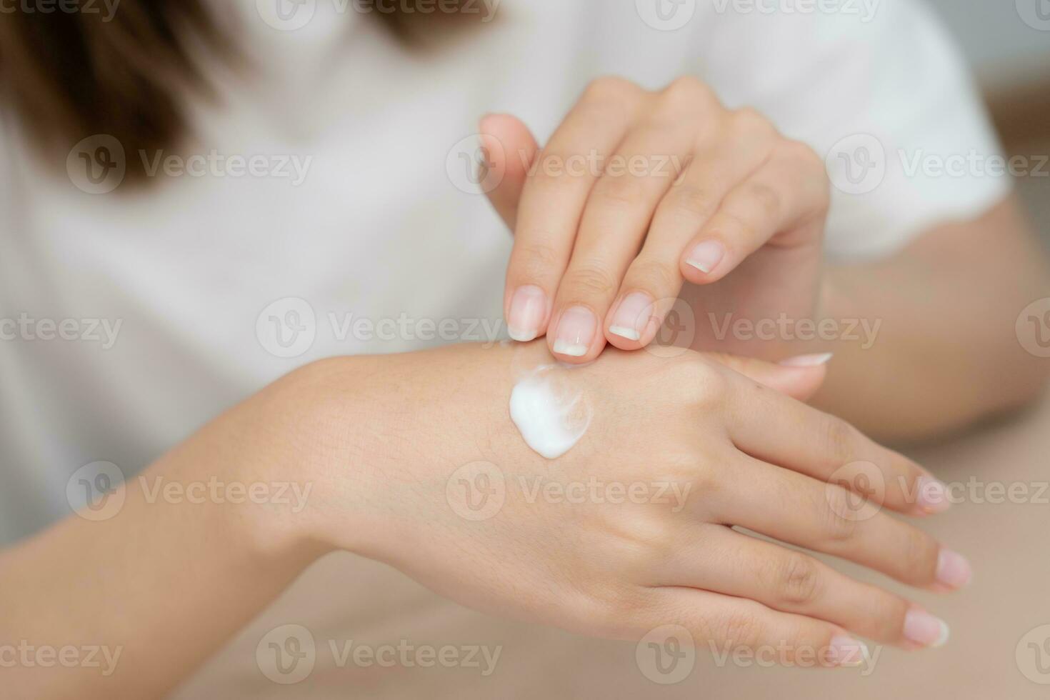 spa and treatment skin hand, Woman applying organic moisturizing hand cream, hand skin care concept, winter, female skin protection, beautiful woman skin care with hand cream, lotion on hands photo