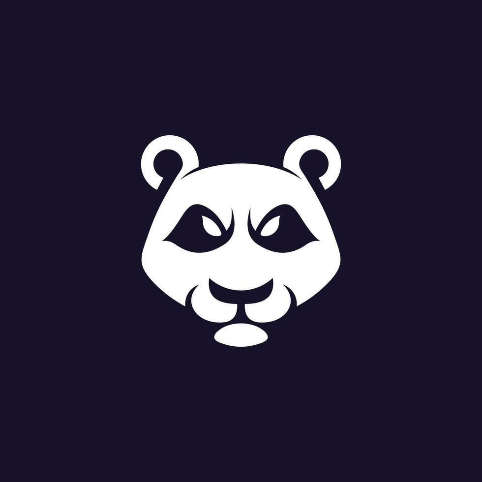 cute panda head simple logo vector