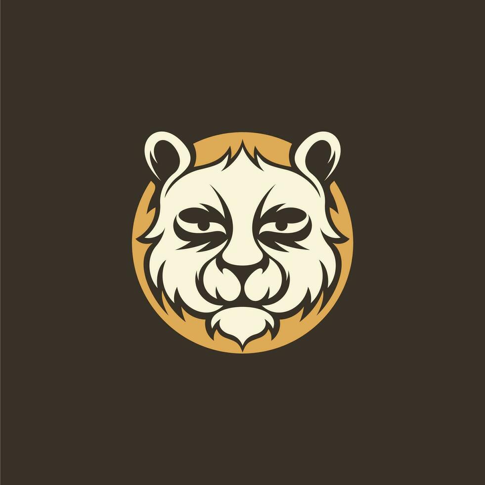 cute panda head simple logo vector