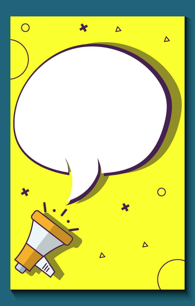 Simple flat megaphone toa speaker with speech bubble background vector