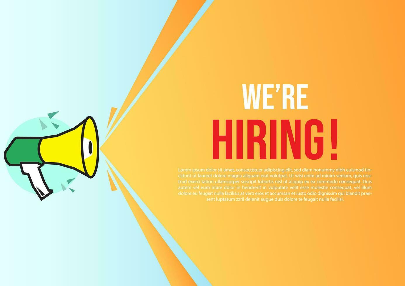 Simple Flat Speaker Toa Megaphone for job vacancy background vector