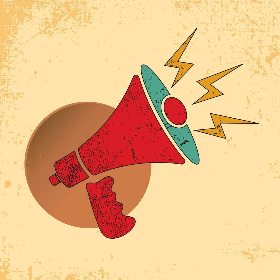 Simple Flat Retro Speaker Toa Megaphone Illustration Design vector