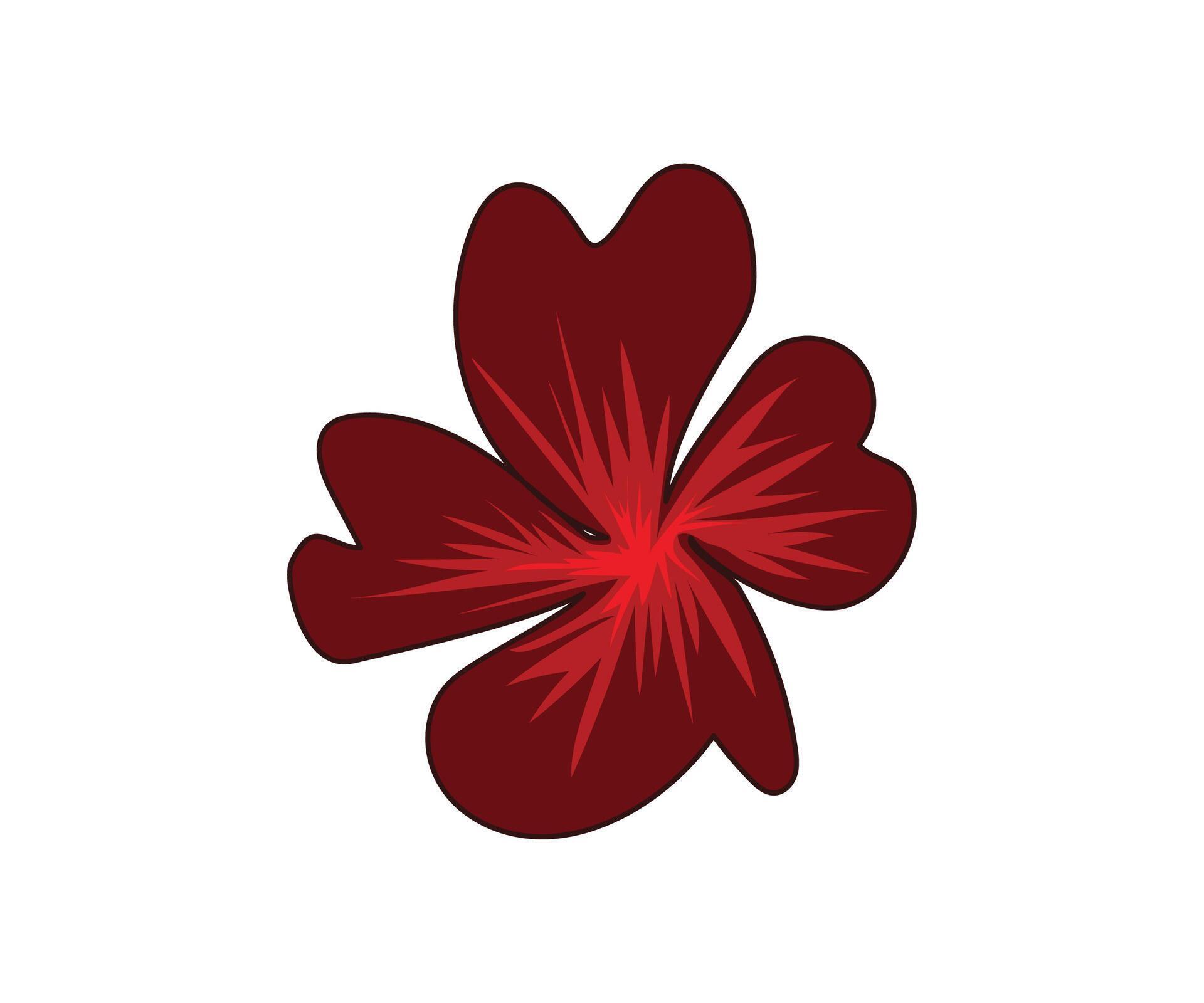 Red wildflower line art drawing icon vector art graphics coloring page