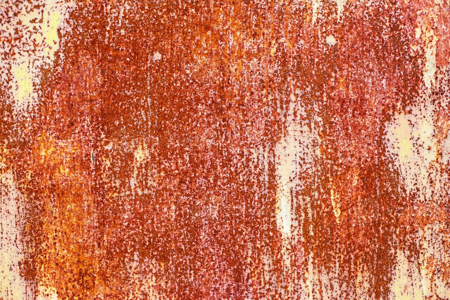 Orande rusty abstract painted metal background. texture of old plate with brown rust photo