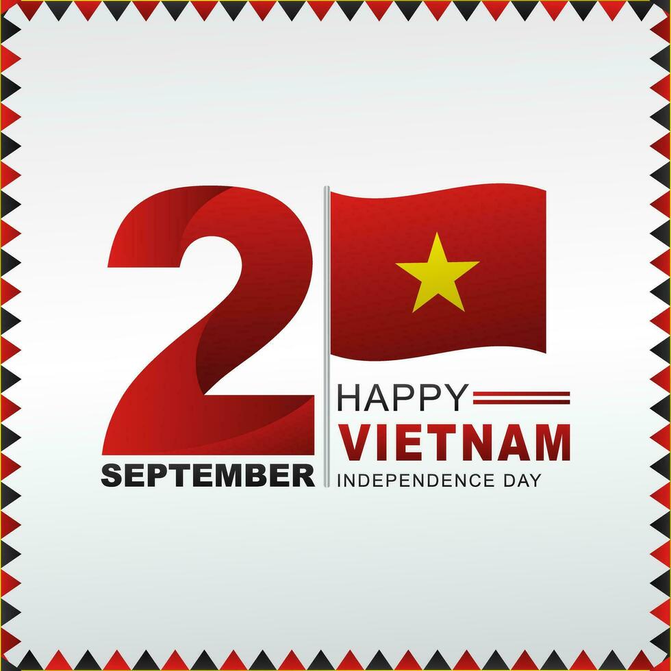 elegant background of Vietnam Independence Day greeting September 2 vector