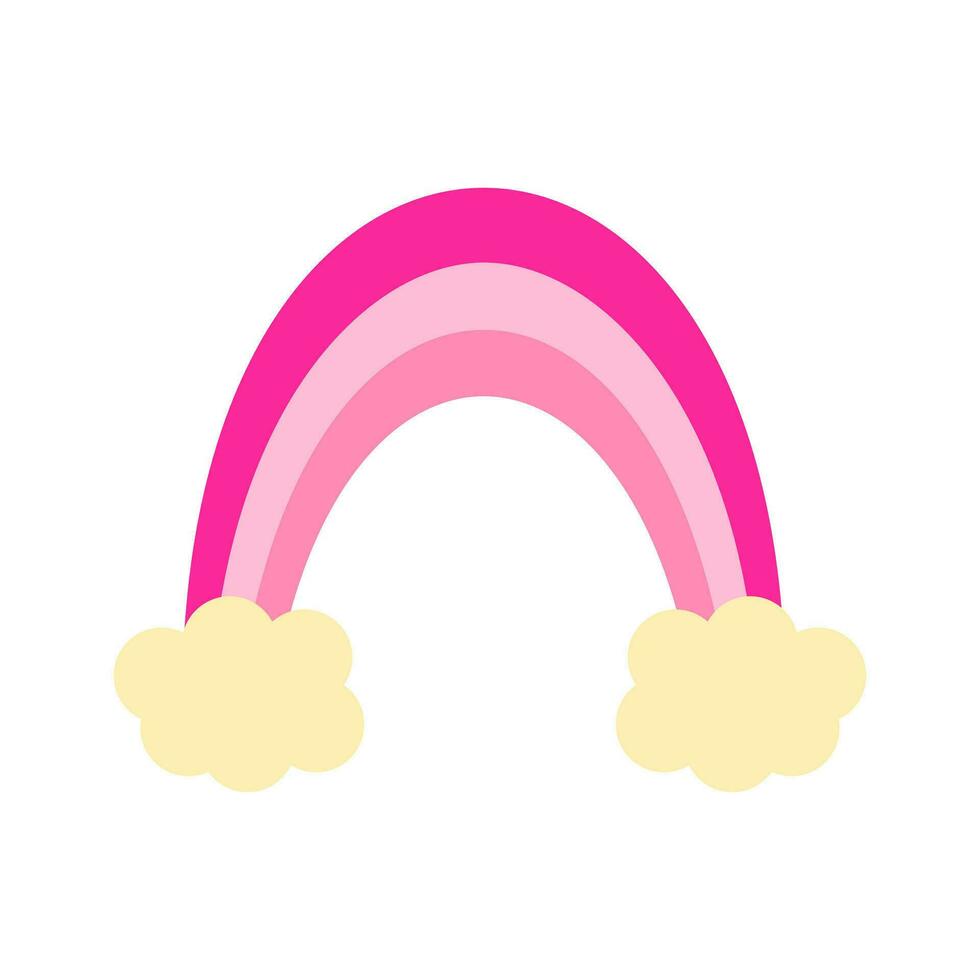 Cute pink rainbow vector