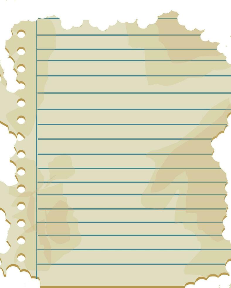 Blank sheet of paper with torn edges. Vector illustration design.