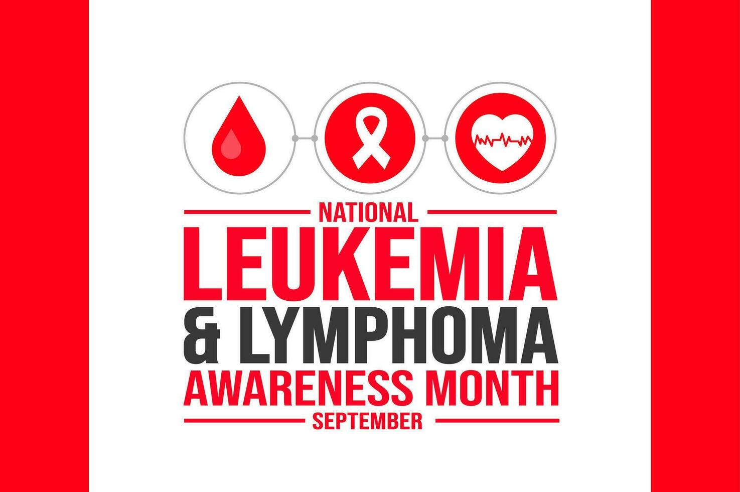 September is National Leukemia and Lymphoma Awareness Month background template. Holiday concept. background, banner, placard, card, and poster design template with text inscription and standard color vector