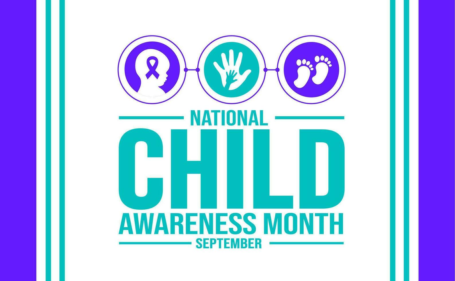 September is National Child Awareness Month background template. Holiday concept. background, banner, placard, card, and poster design template with text inscription and standard color. vector