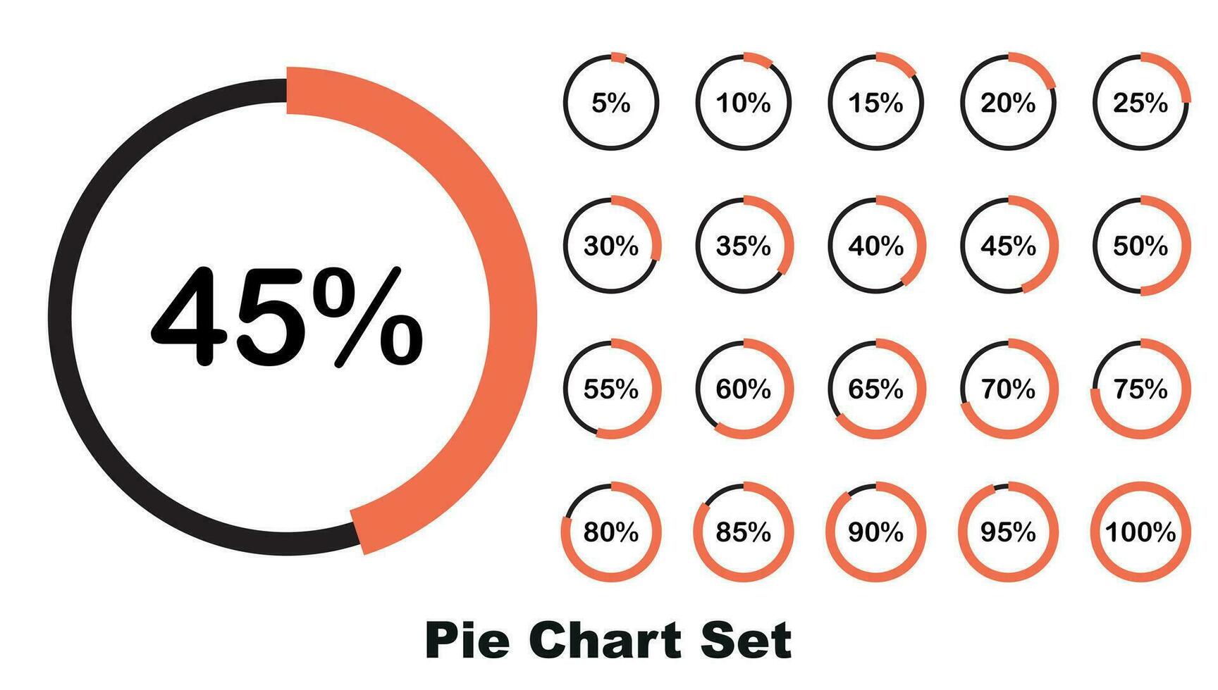 Set of circle diagram, infographic design. vector